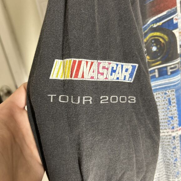 Vintage Nascar Winston Cup Series 2003 Mens Graphic Long Sleeve Shirt Black M - Picture 8 of 10